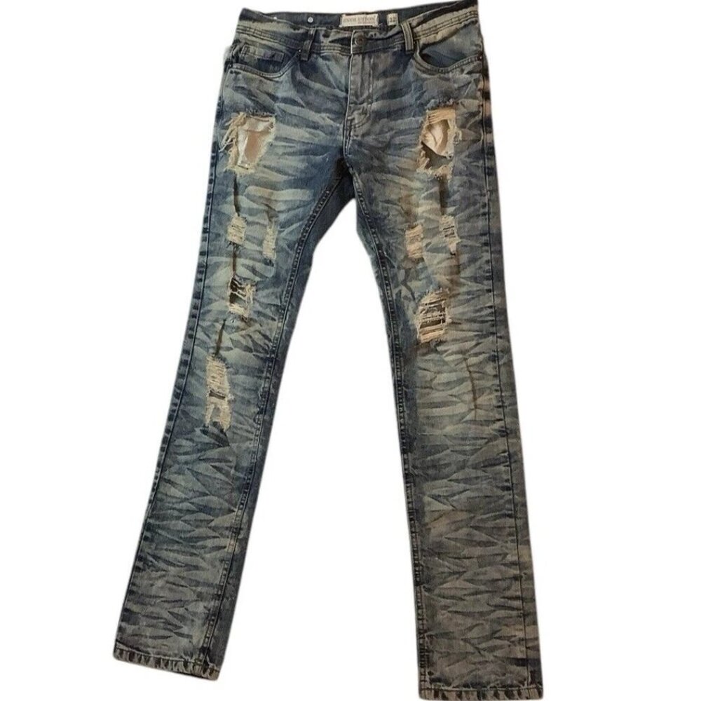 Evolution in Design Slim Fit Stretch Denim Jeans Distressed Mens Jeans 32X34